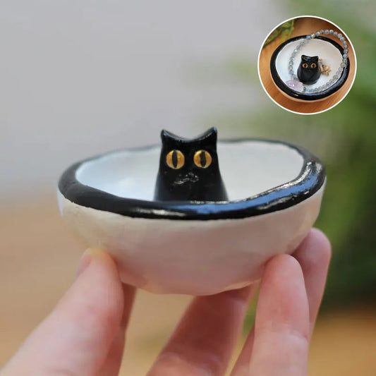 🔥Hot Sale 49% OFF-Lucky Black Cat Decorative Trinket Bowl Dish