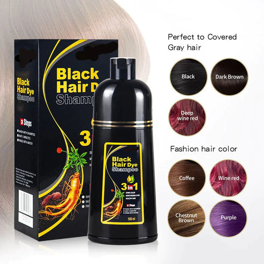 🎉Hot Sale 49% OFF🎁3-IN-1 BLACK HAIR DYE SHAMPOO (AYURVEDIC NO SIDE EFFECT)