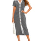 🔥2024 Summer Hot🔥Women's Striped Button Ribbed Knit Dresses