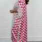 49% Sale - Midi Dress with V-Neck and Geometric Pattern
