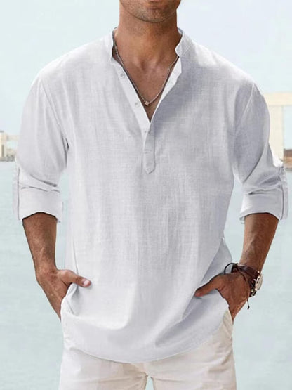 🔥Men's linen casual long-sleeved shirt