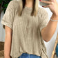 Women's Trendy Striped Round Neck Short Sleeve T-Shirt